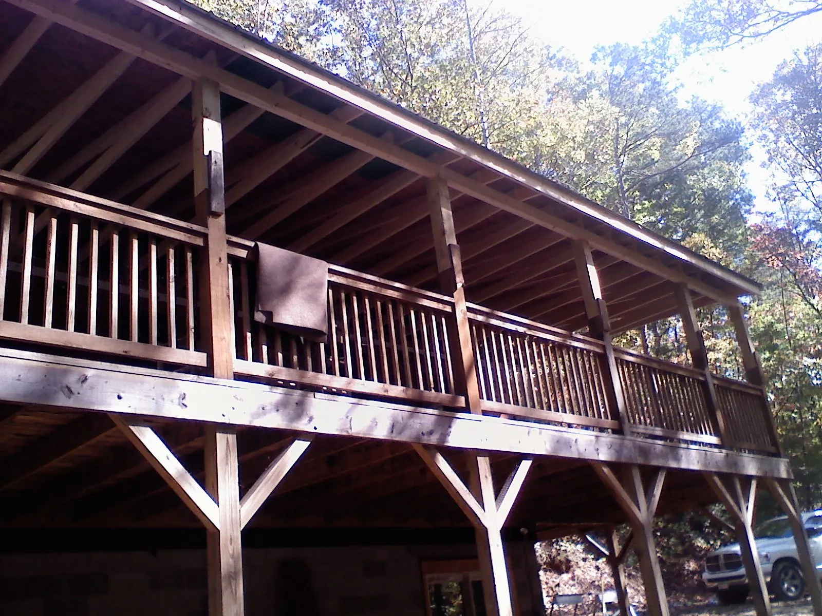 Timber framing under a new elevated porch and deck — Roof Leak Repair in Six Mile by Roofing Brothers